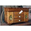 Image 1 : Solid Oak Jewelry Case w/Drawers & Compartments