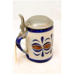 German Beer Stein w/ Pewter top