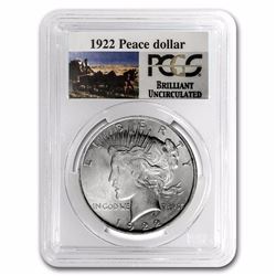1922 RARE Stage Coach Series Peace Silver Dollar BU PCGS Graded in slab