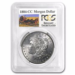 1884-CC RARE Stage Coach Series Morgan Silver Dollar BU PCGS