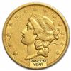 1866-1876 $20 Liberty Gold Double Eagle Type 2 With Motto
