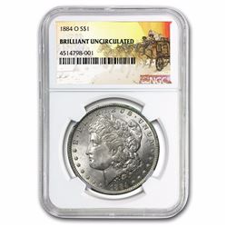 1884-O RARE Stage Coach Series Morgan Silver Dollar BU PCGS Graded in slab