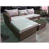 Image 2 : PATIO FLARE 2 PIECE EMMETT OUTDOOR PATIO SOFA SET WITH GLASS TOP SIDE TABLE -FEATURES UNDER SEAT