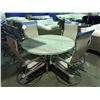Image 2 : HOME CREST 54" ROUND TIMBER DRIFT TOP PATIO DINING TABLE WITH 4 SPRING ROCKER CHAIRS