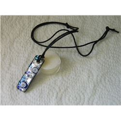 NECKLACE - ART GLASS PENDANT ON ROPE