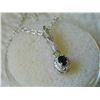 Image 3 : NECKLACE - BLUE SAPPHIRE & DIAMOND IN STERLING SILVER SETTING - RETAIL ESTIMATE $325