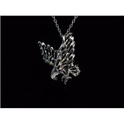 NECKLACE - NEW STERLING SILVER CHAIN WITH NEW FLYING EAGLE DESIGNED SILVER PENDANT - RETAIL ESTIMATE