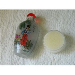 SNUFF BOTTLE - HAND PAINTED - WITH LID