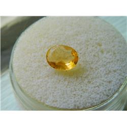 GEM STONE - OVAL FACETED BRILIANT ORANGE/YELLOW CITRINE - 9.1L X 7.1W X 3.6H mm- ~1.23CT