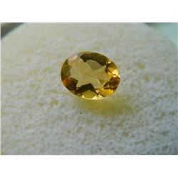 GEM STONE - OVAL FACETED BRILIANT ORANGE/YELLOW CITRINE - 8.8L X 6.9W X 4.1H mm- ~1.32CT