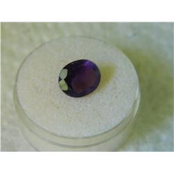GEM STONE - OVAL FACETED RICH PURPLE AMETHYST 11.4L X 9.9W X 5.7H mm- ~3.41CT