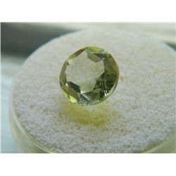 GEM STONE - ROUND FACETED BRIGHT YELLOW CITRINE 11.1D X 6.5H mm- ~3.82CT