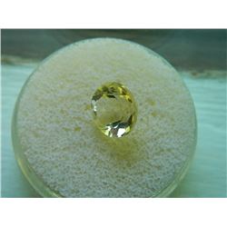 GEM STONE - ROUND FACETED BRIGHT YELLOW CITRINE 10.1D X 7.7H mm- ~3.75CT