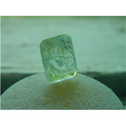 GEM STONE - RECTANGLE FACETED AQUAMARINE LIGHT BLUE/GREEN CRACKLED - 12.5.L X 9.1W X 4.3H mm - ~3.48