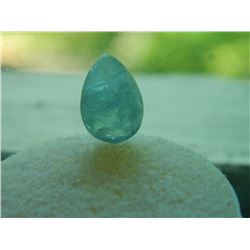 GEM STONE - PEAR FACETED AQUAMARINE SKY BLUE CRACKLED - 12.2.L X 8.3W X 4.3H mm - ~2.15CT