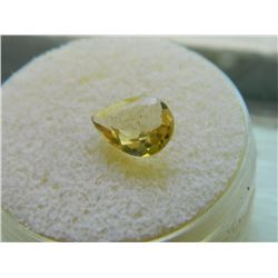 GEM STONE - PEAR FACETED LIGHT YELLOW CITRINE 10.6L X 7.6W X 3.7H mm- ~1.42CT