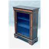 Image 1 : A Victorian ebonised and burr walnut pier cabinet, fitted glazed door enclosing shelved interior,...