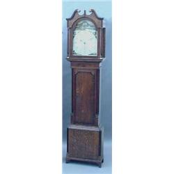 W Lawson, Bradford - an oak longcase clock, the thirty-hour movement with 14ins broken-arch paint...
