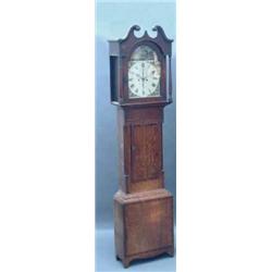 Thomas Humphries, Barnard Castle - an oak longcase clock, the eight-day movement with 13ins broke...