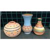 Image 1 : Collection Of 3 Signed Navajo Pottery Vases