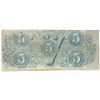 Image 2 : 1863 $5 The Confederate States of America Note T-60 CC
