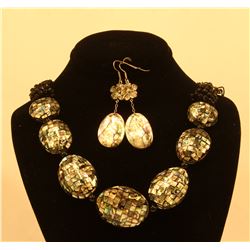 Black Mozica Earring And Necklace