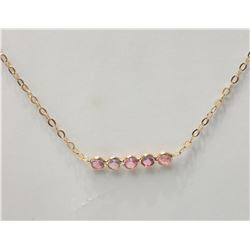 10K Yellow Gold Pink Sapphires (0.70ct) Necklace, Insurance Value $1600
