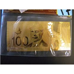 CANADIAN GOLD FOIL 100 DOLLAR BIIL