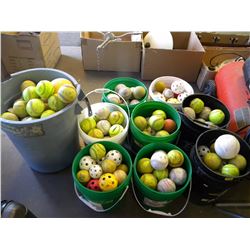 LARGE LOT OF MISC BALLS/SOFTBALLS
