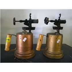 2 VINTAGE BRASS TORCHES