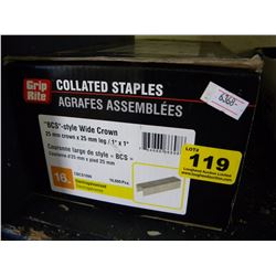 BOX OF GRIP RITE 1" COALLATED STAPLES