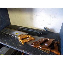 3 HAND SAWS/2 PRY BARS
