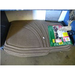 2 SETS OF BEIGE RUBBER AUTOMOTIVE FLOOR MATS