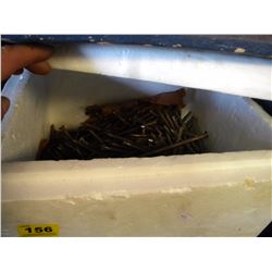 STYROFOAM COOLER FULL OF 8" SPIKES