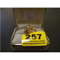 10K YELLOW GOLD MULTISTONE LADIES RING