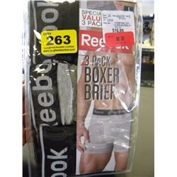 3 PAIRS OF REEBOK SIZE LARGE BOXER BRIEFS