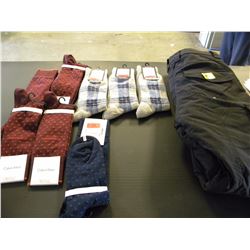 8 PAIRS OF SOCKS/PAIR OF SIZE 12 INSULATED PANTS