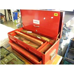 RED TOOLBOX AND CONTENTS & ANVIL