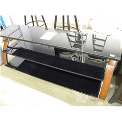 3 TIER GLASS 60" TV STAND (BLACK)