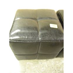 SMALL LEATHER DARK BROWN FOOT STOOL