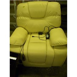 CREAM COLOURED ELECTRIC RECLINER (MASSAGE & HEAT WORK ONLY)
