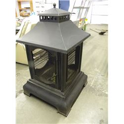 OUTDOOR METAL FIRE PLACE WITH BBQ GRILL COMBO