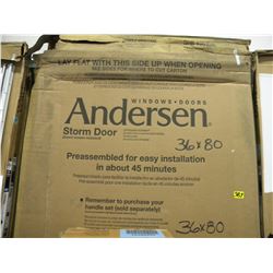 (NEW) WHITE ANDERSEN 3000 SERIES 36X80 (RIGHT HAND) STORM DOOR SCREEN INCLUDED
