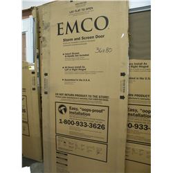 (NEW) NICKLE FINISHED EMCO 400 SERIES 36X80 (UNIVERSAL SWING) SCREEN INCLUDED