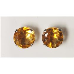 #2-14KT WHITE GOLD CITRINE EARRINGS