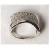 Image 2 : #4-STERLING SILVER DIAMOND(0.65CT)MEN'S RING