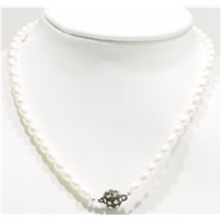 #6-FRESHWATER PEARL NECKLACE SET WITH CUBIC