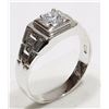 Image 2 : #8-STERLING SILVER CUBIC ZIRCONIA MEN'S RING