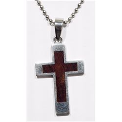 #9-STAINLESS STEEL MEN'S CHAIN WITH CROSS PENDANT
