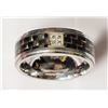 Image 2 : #11-STAINLESS STEEL 4 DIAMOND MEN'S RING